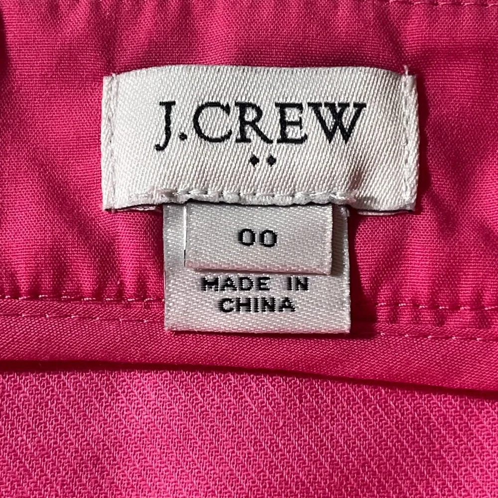 J. Crew Pink Scallop-Hem Pencil Skirt 100% Cotton Size 00